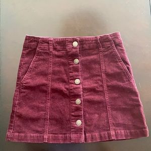 Forever 21 Dark Burgundy Button Down Skirt